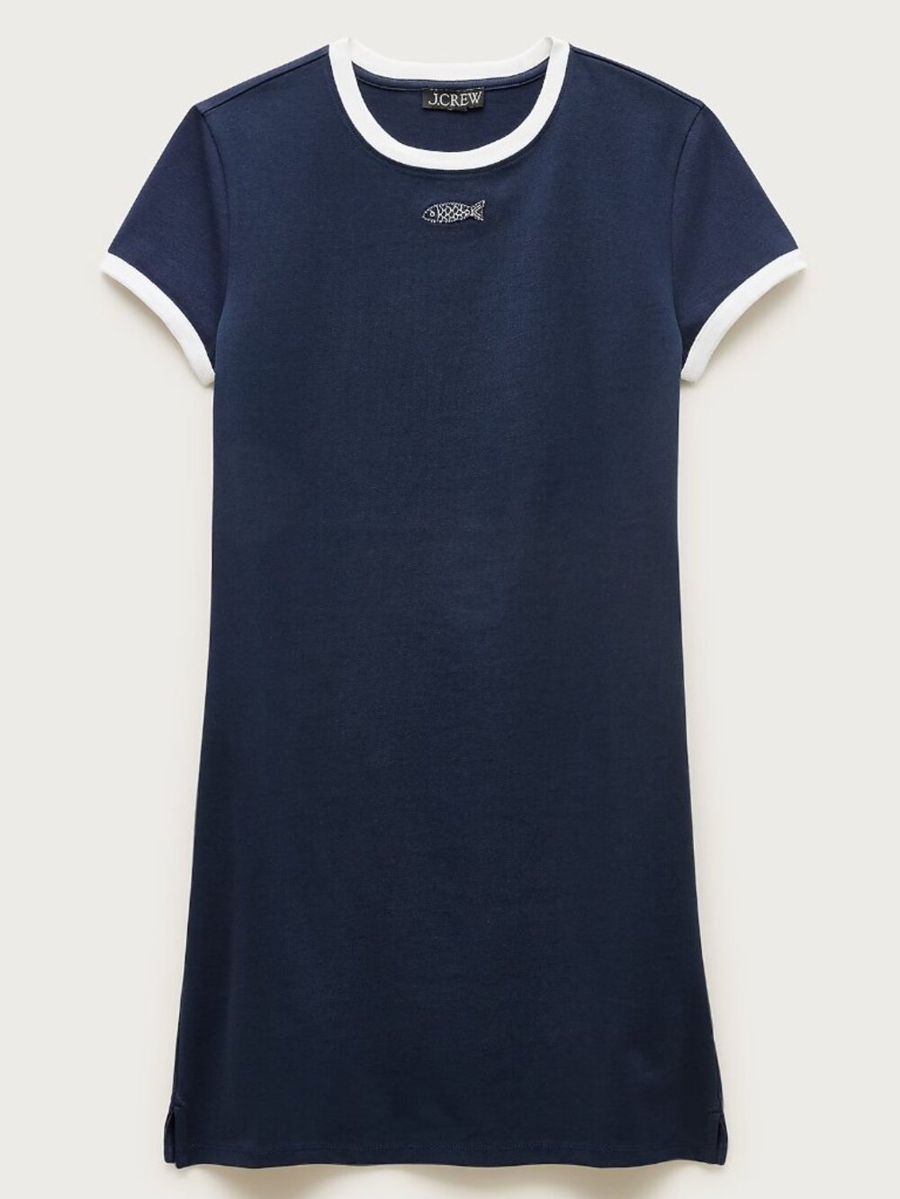 J Crew Vintage jersey embroidered ringer T-shirt dress